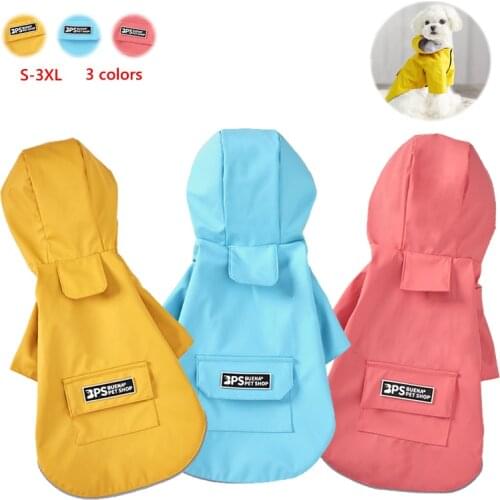 Pet Raincoat Cat Puppy Four Feet Hooded Reflective Waterproof Full Wrap Teddy Corgi Outdoor Jackets Dog Rain Out Clothes Animals