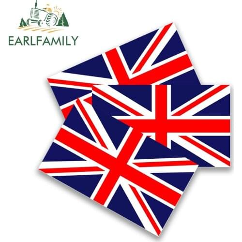 EARLFAMILY 13cm 3Pcs British Flag Car Stickers Campervan Decal Car Assessoires Motorcycle Sticker Vinyl Personality Creative