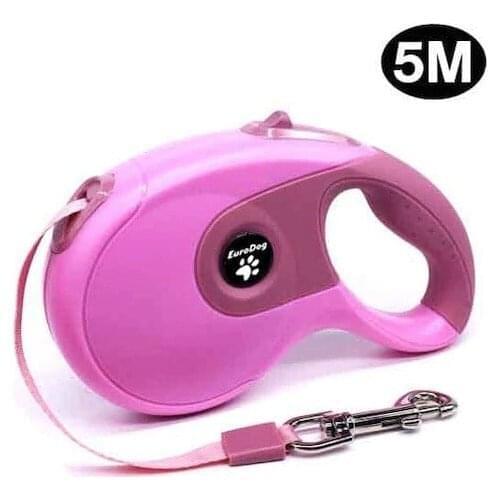 EuroDog Auto Strip Dog Walking Leash 5 Mt Pink 400047295 Cat, dog, cat accessory, Dog accessory, cat bag,cat house