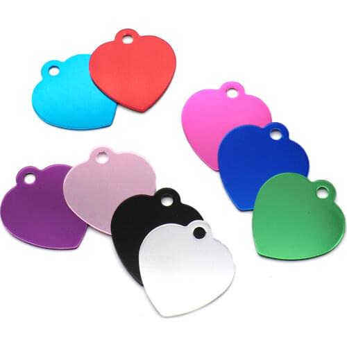 Wholesale 100Pcs Personalized Heart Dog Tag Pet Dog ID Name Wedding Gift Tag Card Customized Laser Name Dog Collar Accessories