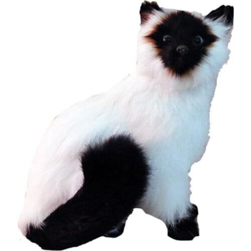 Simulation Siamese Cat Animal Toy Home Creative Decoration Pet Cute Kitty Model Photography Shooting Birthday Gift DY80060