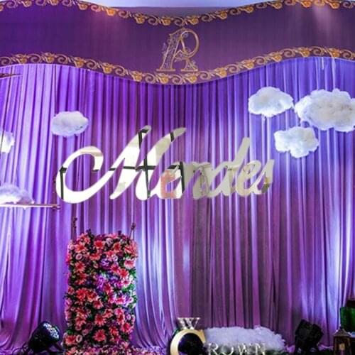 Custom Name Sign Baby Shower Decorations Personalized Mirror Silver Acrylic Wedding Sticker Door Sign Letter Party Wall Hanging