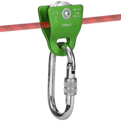 Lixada 20kN Climbing Pulley Bearing Mobile Pulley Max Rope 1/2in for Rigging Arborist Climbing Mountaineering Carving Accessory