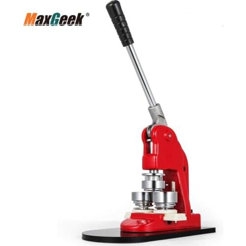 Maxgeek 1.73'' Round Badge Machine Button Pin Maker Machine 44mm Button Press Maker DIY w/ 1000 Parts