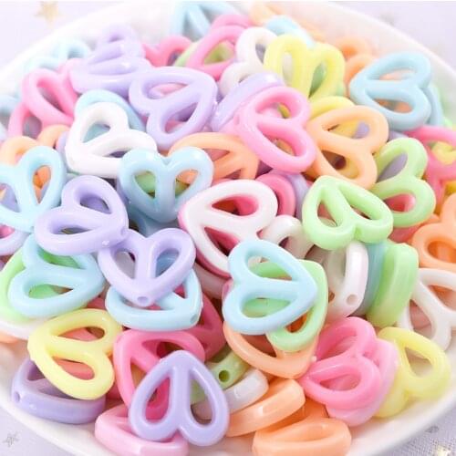 30-180Pcs Acrylic Beads Mixed Color Cute Love Heart Shape with Hole Loose Spacer Beads for Jewelry Making Diy Crafts Accessories