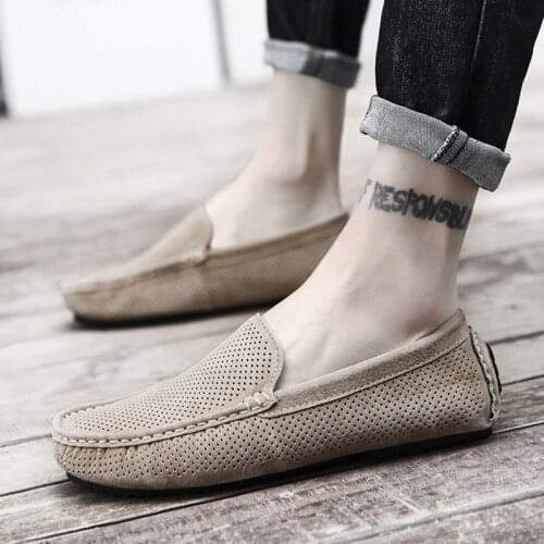 Mens shoes hollow breathable fashion personality Joker mens shoes lazy shoes casual shoes in summer