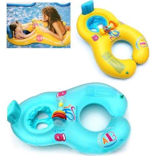Mother Child Inflatable Ring Swimming Circle Baby Float Double Swimming Pool Accessories Inflatable Wheels Swimtrainer Circles