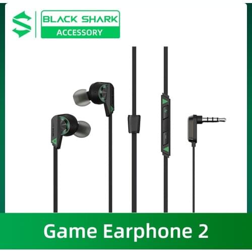 New 2021 Black Shark Earphone 2 3.5MM Deep Bass Elbow Design Anti-tangle Cable Futuristic Design