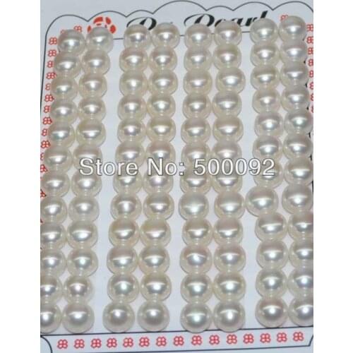 Wholesale 96 pcs 7-8mm Half drilled Button freshwater pearl