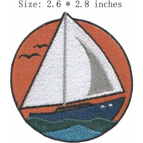 Sailing 2.6" wide embroidery patch for sea mew/ long journey/explore