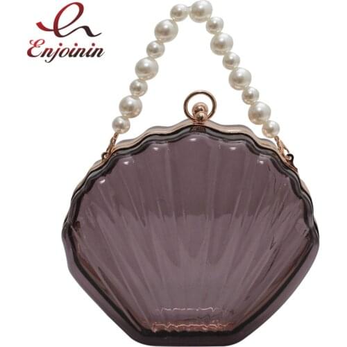 Transparent shell shape Party Clutch Bag Evening Bag Crossbody Bag for Women Shoulder Chain Bag Chic Purses and Handbags Trendy