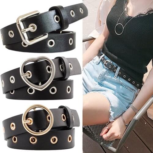 15 Style Hot Sale Women Leather Belt Round Square Heart Alloy Pin Buckle High quality Cowboy Pants Hollow Belt Fashion Waistband