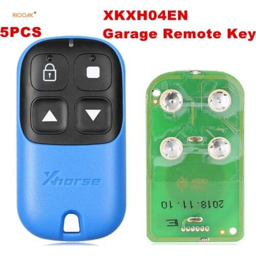 RIOOAK 5PCS/LOT Xhorse XKXH04EN VVDI Blue Type 4 Buttons Wired Garage Remote locksmith tools