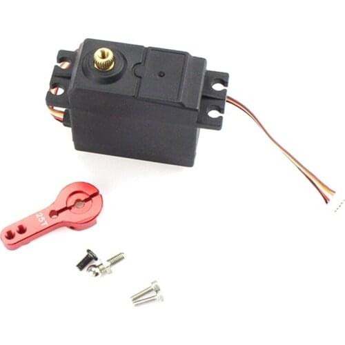 Five Wire Metal Gear Servo with Metal Servo Arm Horn for WLtoys 104001 1/10 RC Car Upgrade Parts Accessories