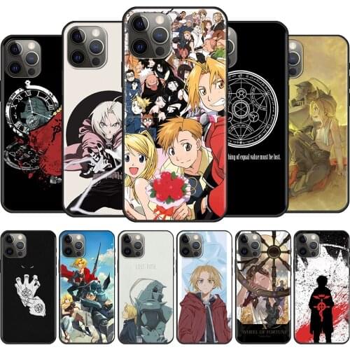 Silicone Soft Cover For Apple iPhone 11 Pro Max 13 12 Mini XR XS X 8 7 6S 6 SE 2020 Case TPU Fundas anime FullMetal Alchemist