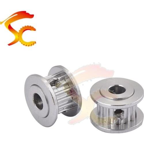 50pcs T2.5 Pulley Synchronous wheel Oxidation of aluminium alloy 16 teeth Bore 5mm Belt Width 7-8mm timing pulley