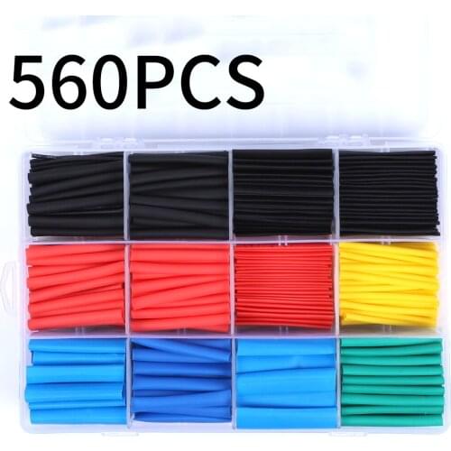 Heat Shrink Wrapped Shrinking 127/164/328/560Pcs Insulation Sleeving Thermal Casing Car Electrical Cable Shrink Tubes Tube kit