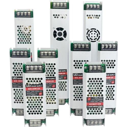 Ultra Thin LED Power Supply DC12V 24V Lighting Transformers 60W 100W 150W 200W 300W 400W AC190-240V Driver For LED Strips