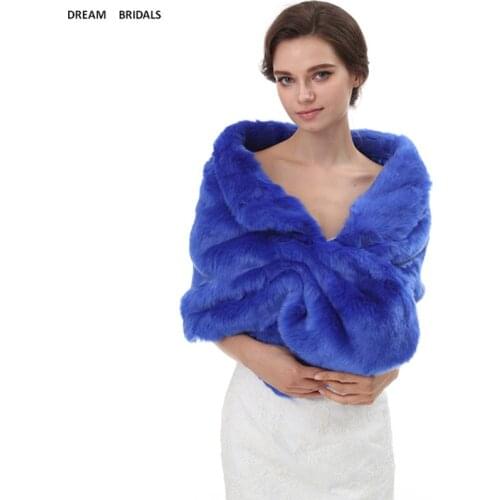 High Quality Faux Fur Warm Jackets New Arrival Faux Fur Women Wrap Cheap Fur Bolero Fashion Bridal Capes Female Shawls