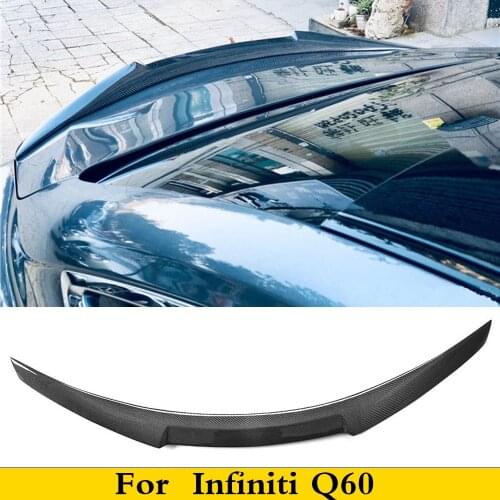 For Infiniti Q60 Base Sport Coupe 2018 2019 Carbon Fiber Rear Trunk Spoiler Wing