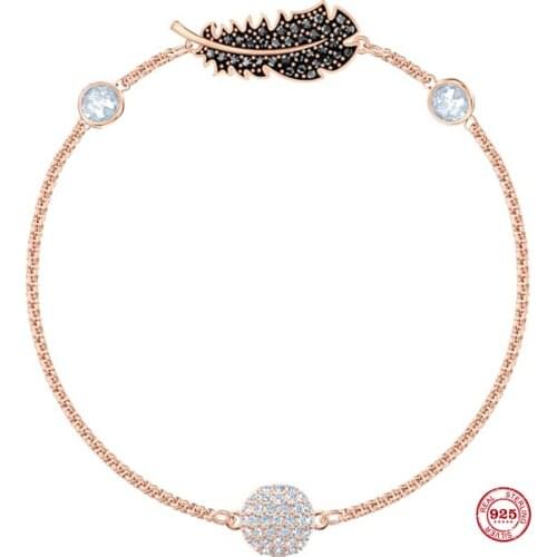 2020 New Fashion Charm Pure 925 Silver Original 1:1 Copy, Light Feather Gorgeous Fashion Bracelet Women Luxury Jewelry Gifts