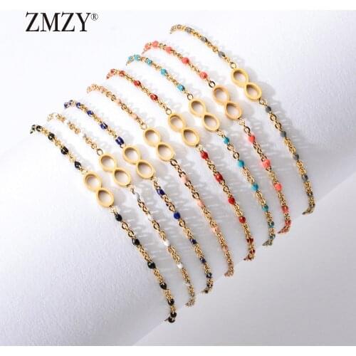 ZMZY New Fashion Link Chain Bracelet Women Accessories Gift Charm Infinity Bracelet Gold Color Simple Stainless Steel Bracelet