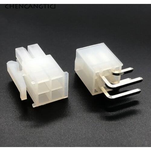 5 Sets 4 Pin Way Curved Needle Wire Terminal Electrical Connector 4.2MM Socket Plug For PCB CPU Motorcycle Car 5557-4Y 5557 5569