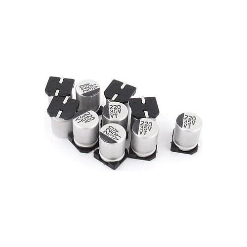 10pcs 220uF 35V SMD Aluminum Electrolytic Capacitors 8mm x 10mm