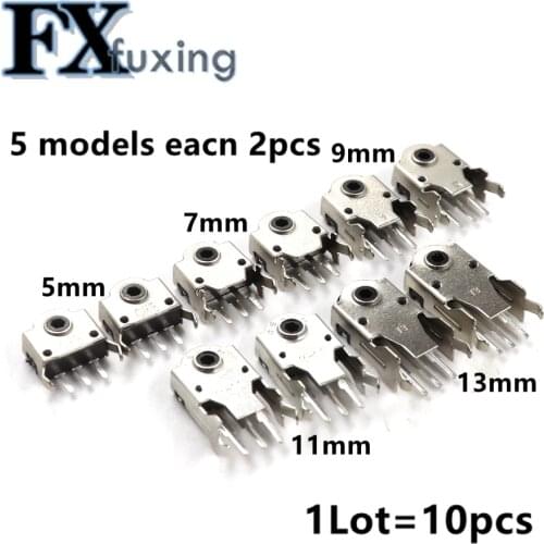 10Pcs 5MM 7MM 9MM 11MM 13MM Mouse Encoder 11mm Wheel Decoder Mouse Navigation Switch Roller Encoder Connector Repair Parts H-5mm