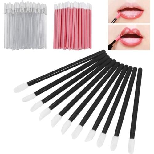 3 Color 100PC Disposable Lip Brush Makeup Brush Wholesale Black Transparent Pink Lip Gloss Brush Make Up Tool