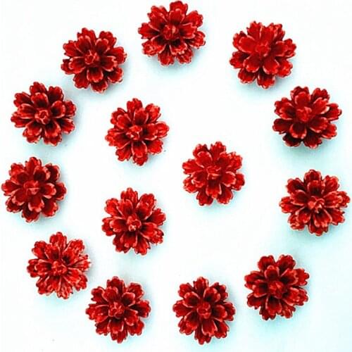100 pcs. Red DlY resin rose flower flatback appliques for phone / wedding / craft