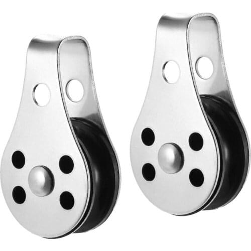 2pcs 316 Stainless Steel Pulley Block for Sailboat Kayak Anchor Trolley Boat