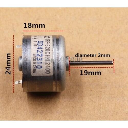 2pcs/lot! 19mm long shaft Mabuchi 310 320 micro DC motor RF-320CH-12400 24*18mm 9V 8400RPM CD drive motor