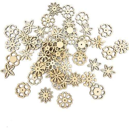 20pcs Mixed New Assorted Group Unfinished Wooden Crafts for Handwork Sewing Scrapbook Clothing Crafts Accessories Gift Card