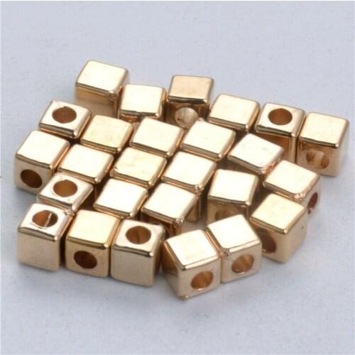 3 4 5mm 200pcs Square Plastic Beads Loose Spacer CCB Beads Gold/Rhodium Plated Beads For Jewelry Making DIY Jewelry Findings