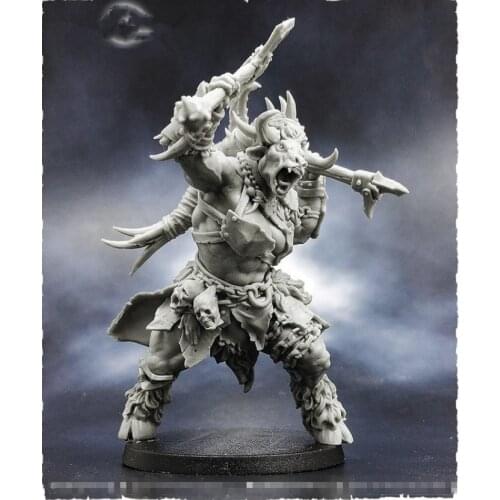 50mm Resin Figure Model kits Female Minotaur Axe Fantasy theme GK Unassambled Unpainted S196