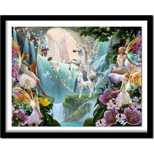 5D Diy diamond painting cross stitch "Elf White Horse" Full Square stone Diamond embroidery Needlework Rhinestone Crafts
