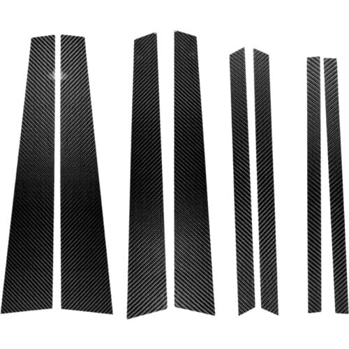 8Pcs/SET Carbon Fiber Black Window B Pillar Trim Protective Cover fit for BMW X5 X5M E70 2007 2008 2009 2010 2011 2012 2013