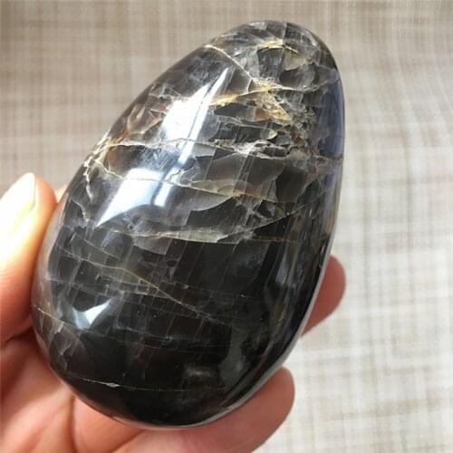 Black Moonstone Eggs Natural Stones Quartz Gems Crystals Healing Massage Gemstones Reiki Home Decoration