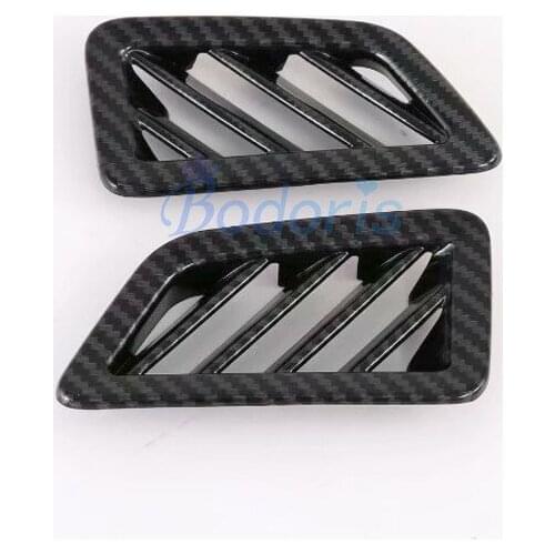 For KIA SELTOS 2019 2020 Carbon Fiber Color Interior Dashboard Air Conditioner Vent Cover AC Oulet Trim Car Styling Accessories