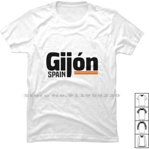 Gijon In Spain T Shirt 100% Cotton Spanish Spain Pain City Born Spa
