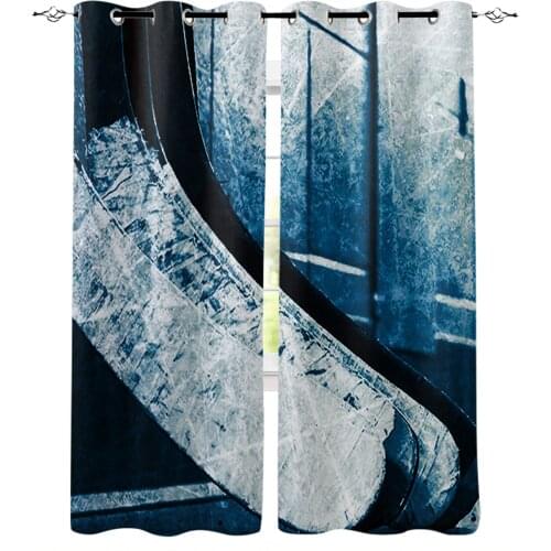 Ice Hockey Vintage Window Curtains for Living Room Bedroom Kitchen Modern Curtains Home Decoration Drapes Blinds