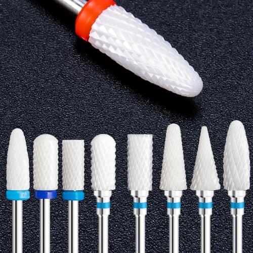 Ceramic Milling Cutter For Electric Nail Drill Bit Manicure Machine Mill Bit Rotary Electric Nail Files Nail Art Tools