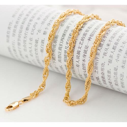Classic twisted water chain gold twisted models women chain gold GP filled chains girls necklace & Pendants