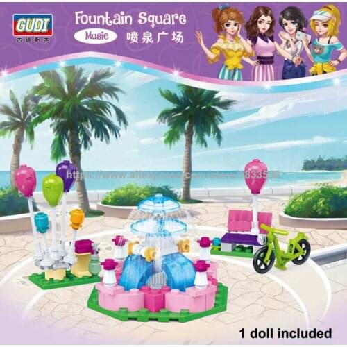 New Building Block Compatible Friends Figure music fountain conduit Educational Toys For Children