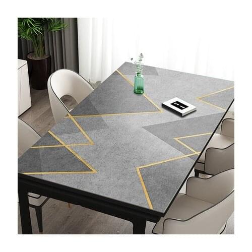 Nordic Minimalist Style Geometry Leather Tablecloth Rectangular Coffee Table Cushion Tablecloth Table Living Room Decoration