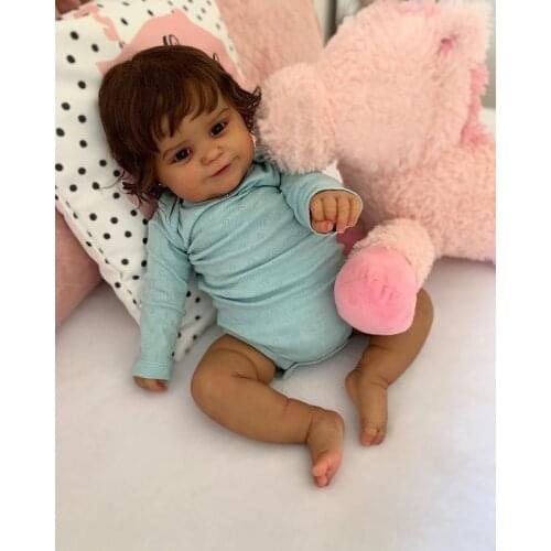 NPK 50cm/60cm Reborn Toddler Popular Cute Girl Doll Maddie with Rooted Hair Cloth Body Reborn Baby Doll