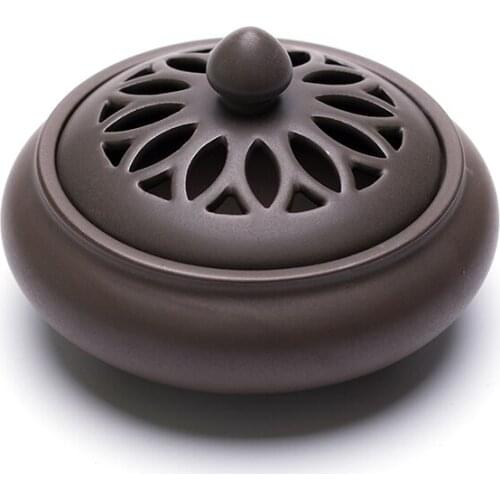 PINNY Ancient Pottery Incense Burner Ceramic Coil Censer Zen Room Decoration Meditation Stick Incense Holder Buddha Decor