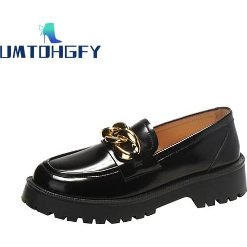 Black Loafers Retro Japanese School Shoes Woman Spring Thick-soled Sneaker Genuine Leather Casual Daily Shallow Trend Girl Women