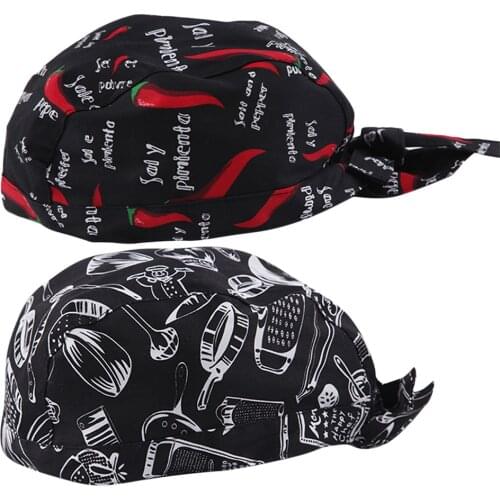 2pcs Fashion Chefs Cap Kitchen Hat Catering Skull Caps for Men Women Waiter Beret Restaurant Hotel Workwear Cook Baking Cap